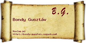 Bondy Gusztáv névjegykártya