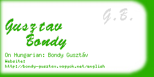gusztav bondy business card